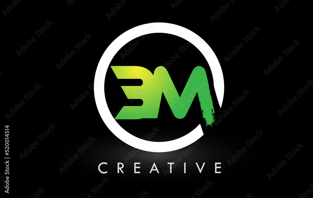 BM Brush Letter Logo Design. Creative Brushed Letters Icon Logo. BM Brush Letter Logo Design. Creative Brushed Letters Icon Logo.
