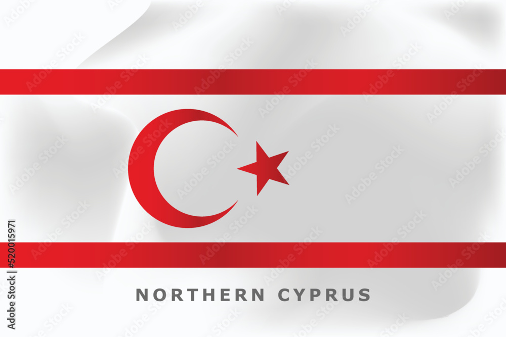 National flag of Northen Cyprus. Realistic pictures flag