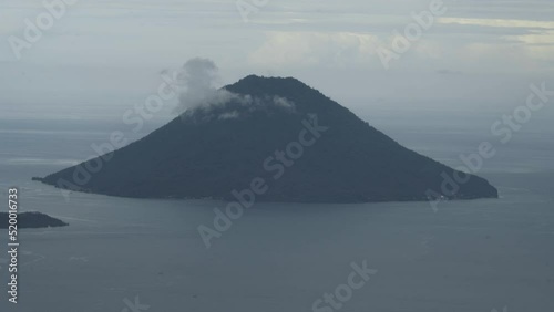 Aerial View of Bunaken National Marine Park North Sulawesi During Cloudy Storm Day photo