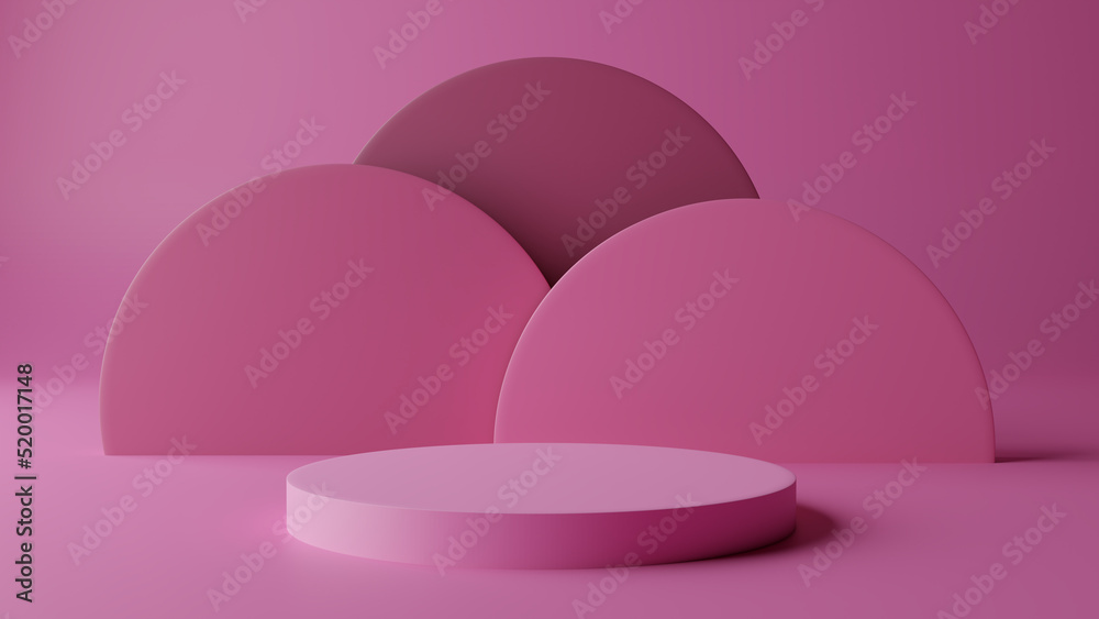 Triple Circle Pink Podium 3D Rendering Triple Circle Pink Podium 3D Rendering