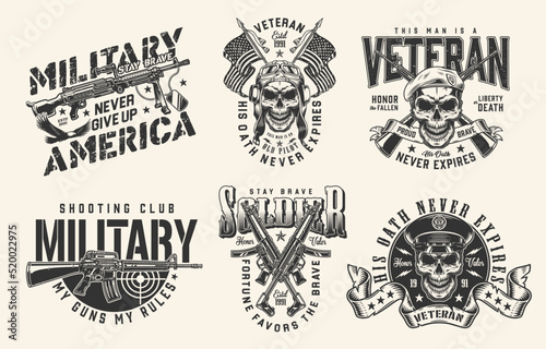 Military America set monochrome logotype
