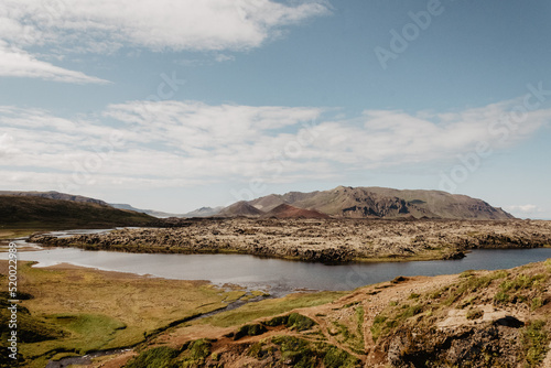 landscape with lake and mountains