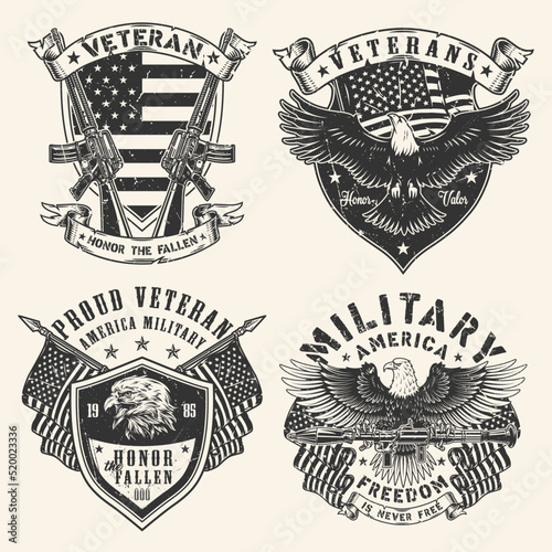 Military USA set poster monochrome