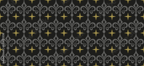 decorative background pattern on black background, vector graphic