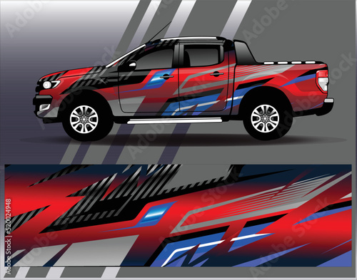 Car wrap design vector. Graphic abstract stripe racing background kit designs for wrap vehicle  race car  rally  adventure and livery