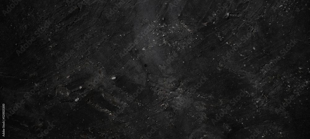 Dark black stone background. scary black concrete texture. Stone wall background.