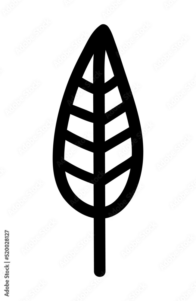 Doodle isolated decorative black leaf. Hand drawn fallen leaf. Vector autumn illustration. Doodle isolated decorative black leaf. Hand drawn fallen leaf. Vector autumn illustration.