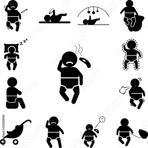 measure baby temperature icon in a collection with other items