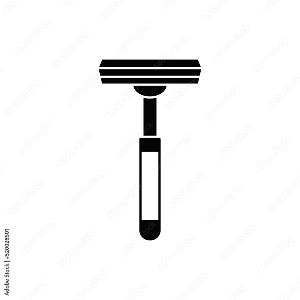 Manual shaving razor blade icon in black flat glyph, filled style isolated on white background Manual shaving razor blade icon in black flat glyph, filled style isolated on white background