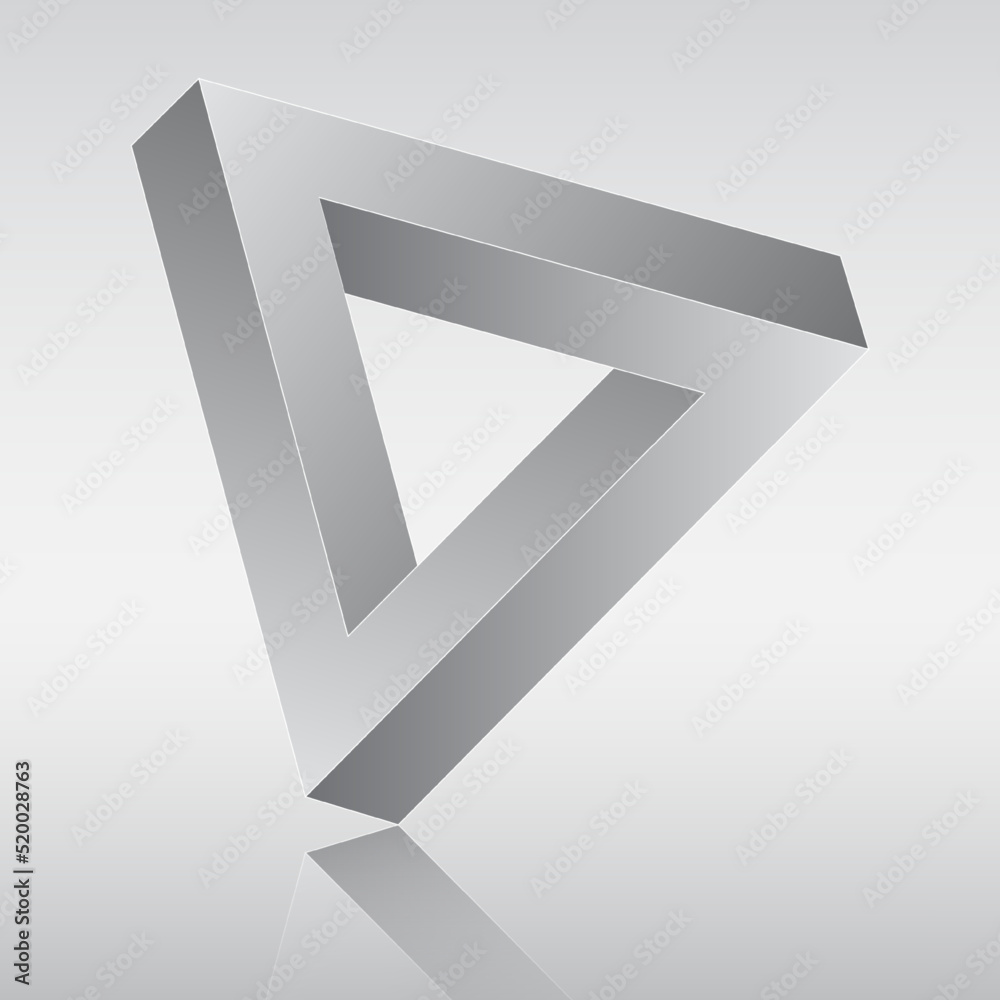 Volumetric figure of a triangle. Vector illustration of a 3D image of a triangular figure with closed planes. Sketch for creativity. Volumetric figure of a triangle. Vector illustration of a 3D image of a triangular figure with closed planes. Sketch for creativity.