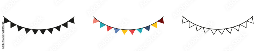Carnival garlands. Form of holiday garlands. Vector icons. eps10 Carnival garlands. Form of holiday garlands. Vector icons. eps10