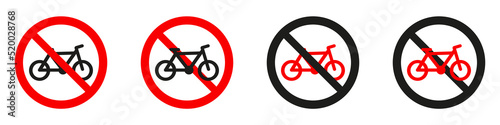No bicycle sign. . No bicycle parking sign in circle. Prohibited parking vector icon. eps10