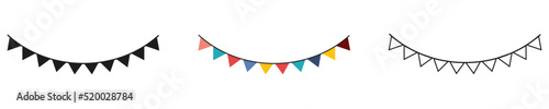 Carnival garlands. Form of holiday garlands. Vector icons. eps10