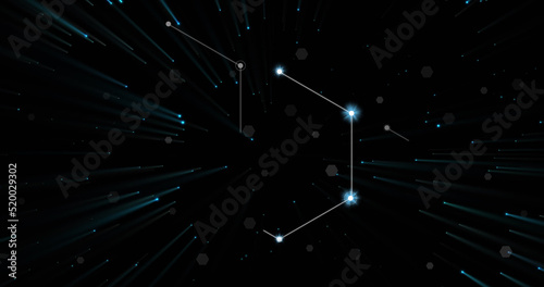 Wallpaper Mural Image of connections and hexagons on black background Torontodigital.ca