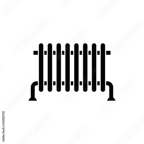 Warm house radiator icon in black flat glyph  filled style isolated on white background