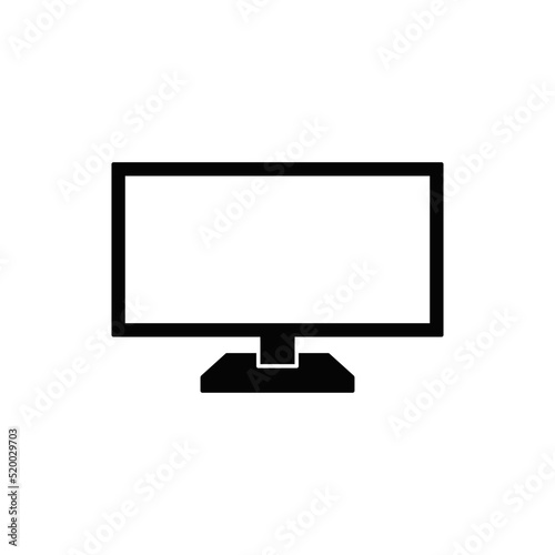 LED Television icon in black flat glyph, filled style isolated on white background