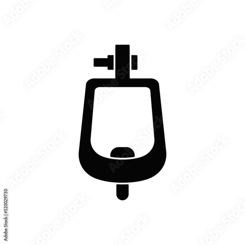 Urinal Toilet icon in black flat glyph, filled style isolated on white background