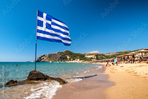 Fototapeta Naklejka Na Ścianę i Meble -  Tsambika sandy beach at Rhodes island in Greece