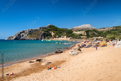 Tsambika sandy beach at Rhodes island in Greece