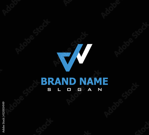 Alphabet letters monogram icon logo VV with black background.