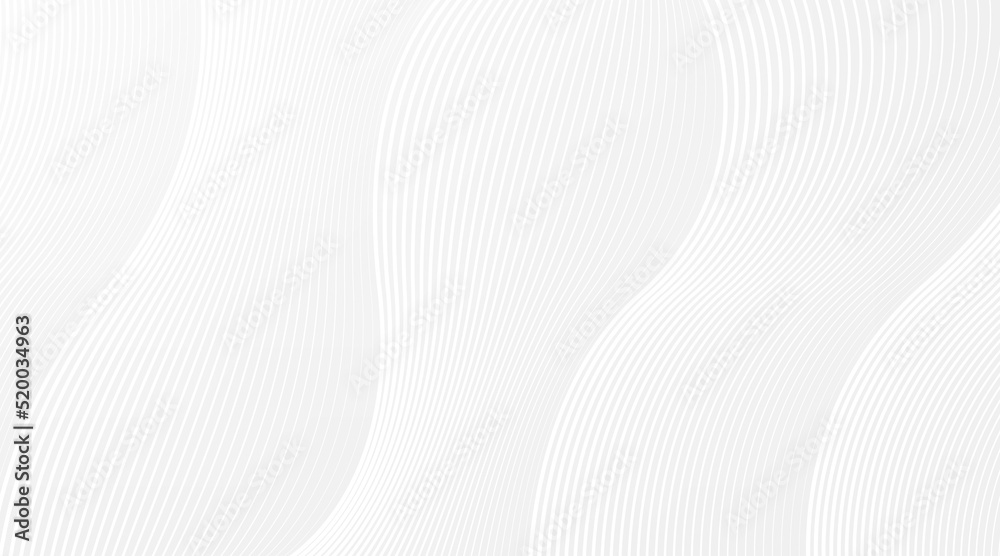 Abstract gray gradient wave shape layers background with white stripes lines pattern texture. Modern and minimal round curve design. Simple flat banner design with copy space. Vector illustration.