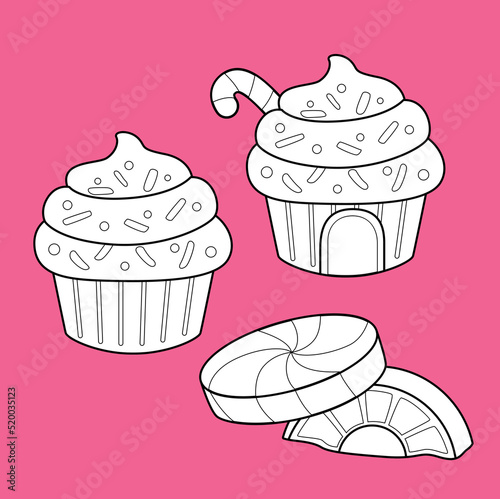 Candyland Sweet Cup Cake Dessert Digital Stamp