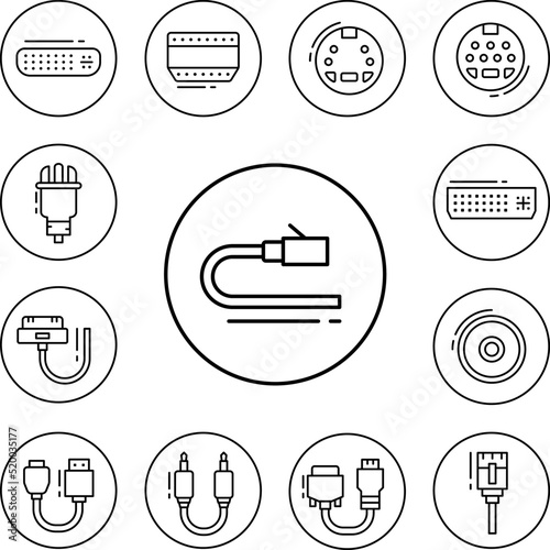 Network cable, connector icon in a collection with other items