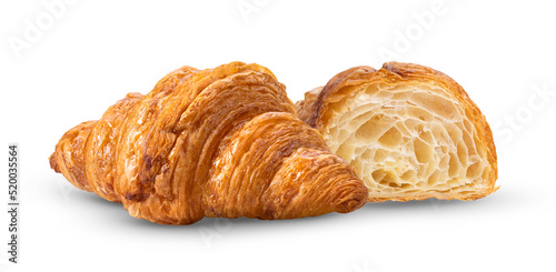 Obraz na płótnie fresh croissant on white w salonie