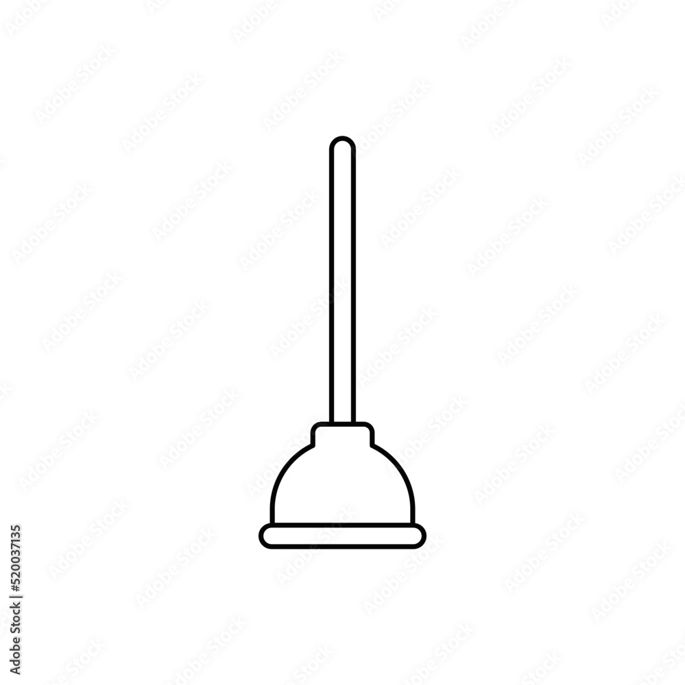 Plunger icon in line style icon, isolated on white background Plunger icon in line style icon, isolated on white background