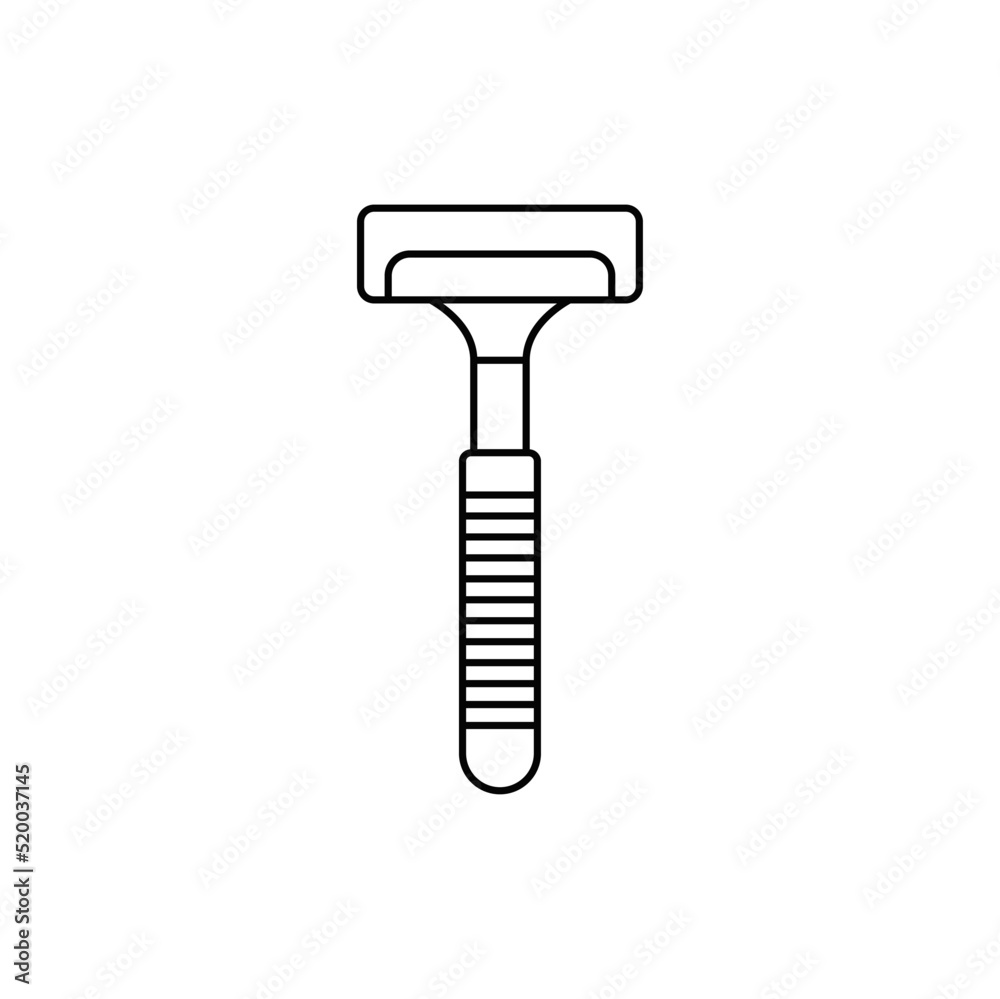 Manual shaving razor blade icon in line style icon, isolated on white background Manual shaving razor blade icon in line style icon, isolated on white background