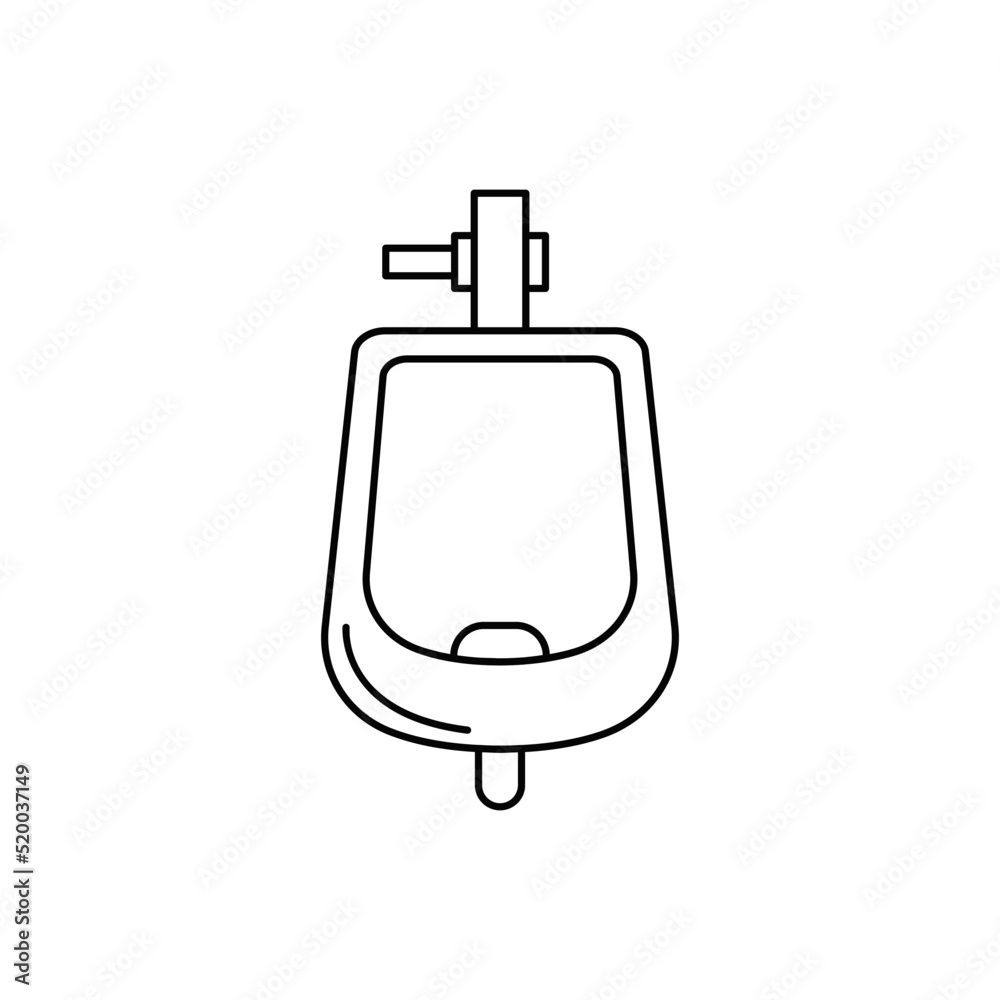 Urinal Toilet icon in line style icon, isolated on white background Urinal Toilet icon in line style icon, isolated on white background