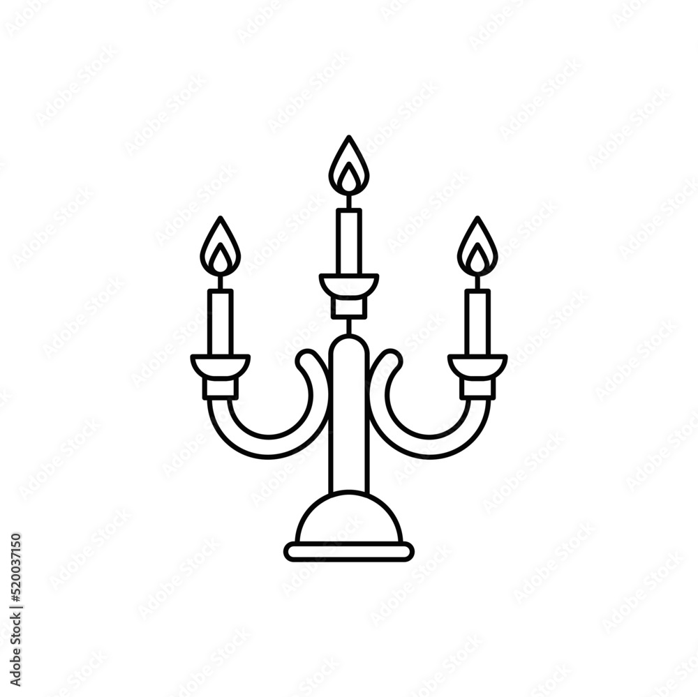 candelabra icon in line style icon, isolated on white background candelabra icon in line style icon, isolated on white background