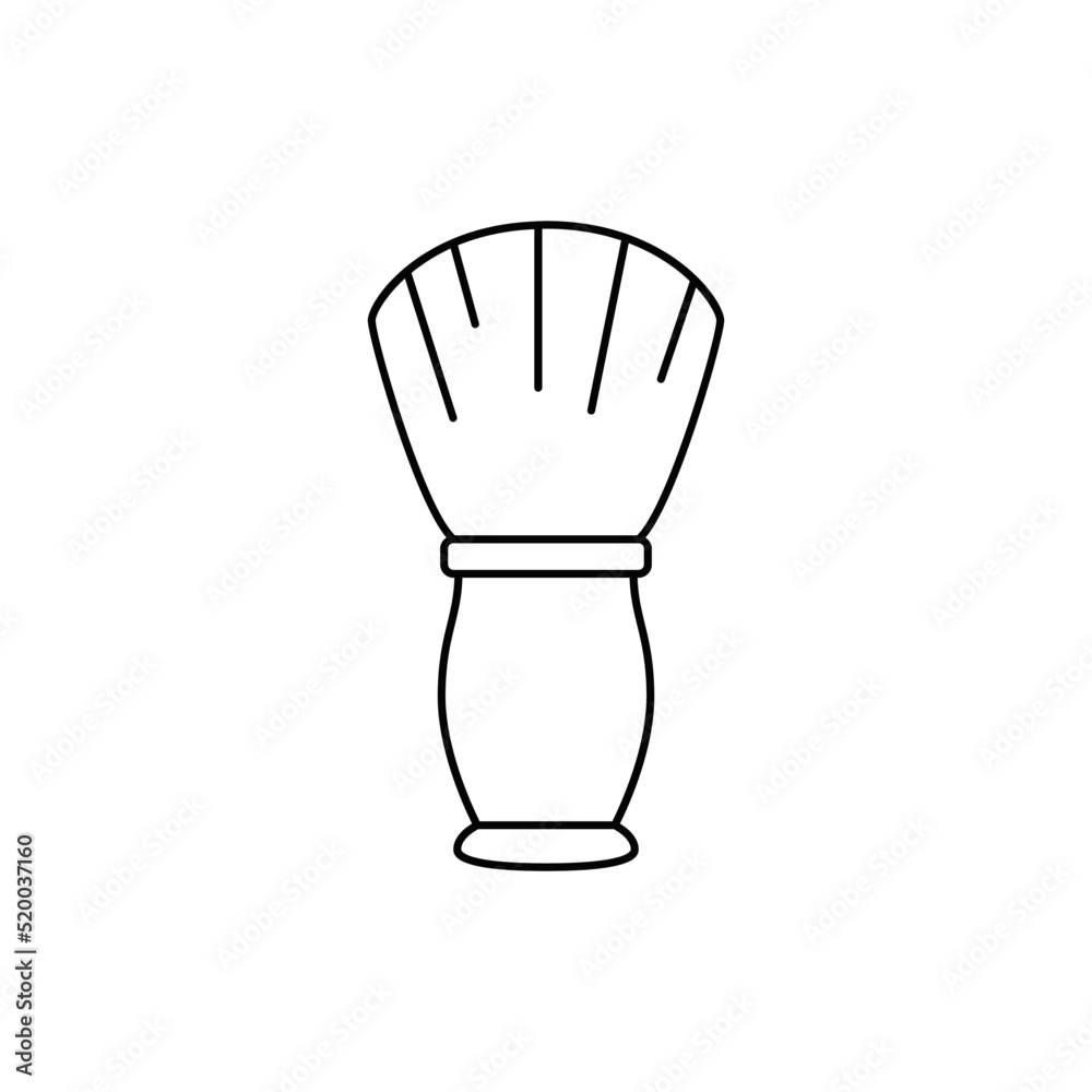 Shaving brush icon in line style icon, isolated on white background Shaving brush icon in line style icon, isolated on white background