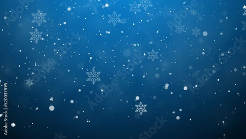 Abstract Winter Holiday Background with Snow and Snowflakes