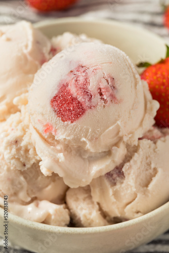 Homemade Organic Strawberry Ice Cream
