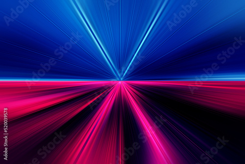 Fototapeta Naklejka Na Ścianę i Meble -  Abstract radial zoom blur surface in dark blue and dark pink tones. Bright blue-pink background with radial, radiating, converging lines. The background is divided into two parts.