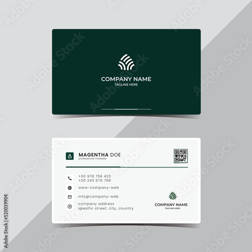 professional modern green business card 