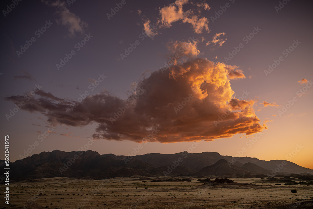 Beautiful clouds at sunset in Namibia, Africa