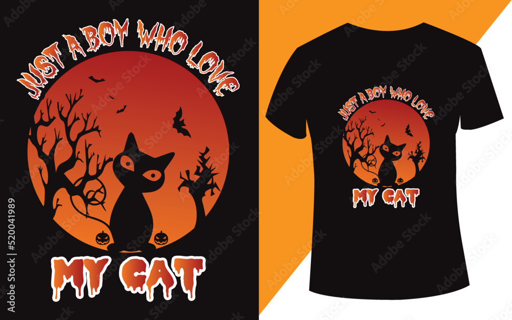 Halloween cat t shirt design