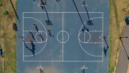 Basketball scrimmage at the park