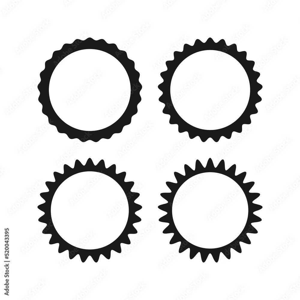 Wavy Edge Hollow Circle Stroke Shapes Wavy Edge Hollow Circle Stroke Shapes
