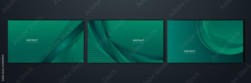 Modern dark green abstract geometric background wallpaper design. Design for poster, template on ...