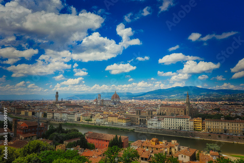 A Beautiful view on hart of amazing Florence city and the Cathedral at sunrise, Florence, Italy © AdobeTim82