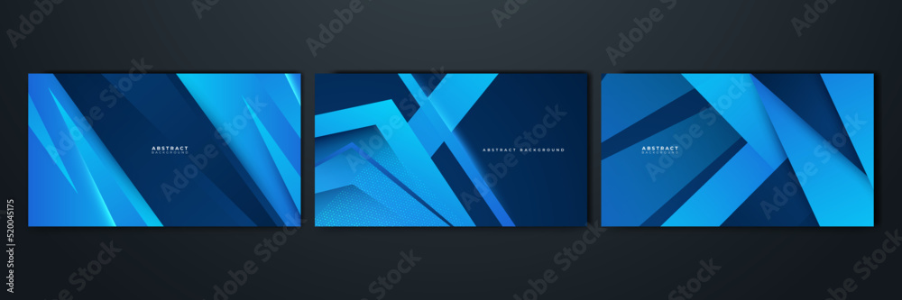 Naklejka premium Set of Modern simple shape blue design background