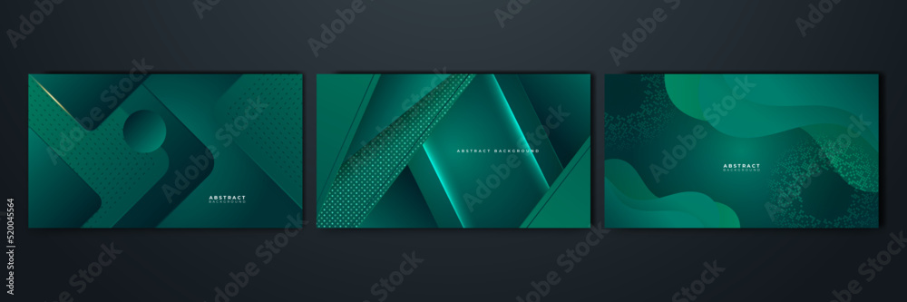 Modern dark green abstract geometric background wallpaper design. Design for poster, template on ...