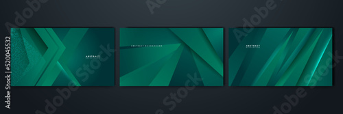Modern dark green abstract geometric background wallpaper design. Design for poster, template on web, backdrop, banner, brochure, website, flyer, landing page, presentation, certificate, and webinar