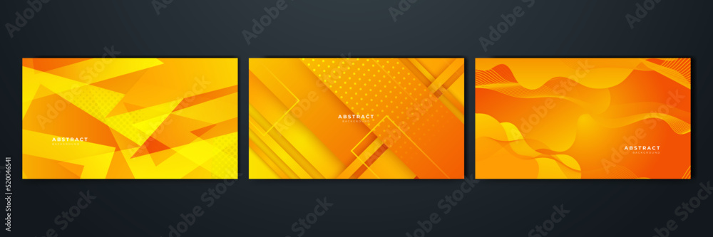 Naklejka premium Modern orange and yellow gradient abstract background. Design for poster, template on web, backdrop, banner, brochure, website, flyer, landing page, presentation, certificate, and webinar