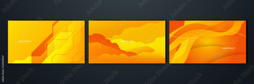 Obraz premium Modern orange and yellow gradient abstract background. Design for poster, template on web, backdrop, banner, brochure, website, flyer, landing page, presentation, certificate, and webinar