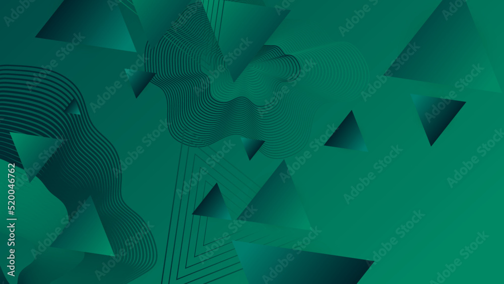 Modern dark green abstract geometric background wallpaper design