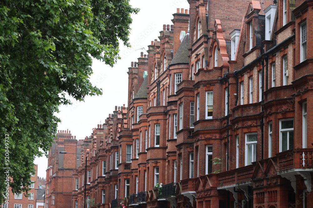 Typical buildings of the Chelsea district in London
